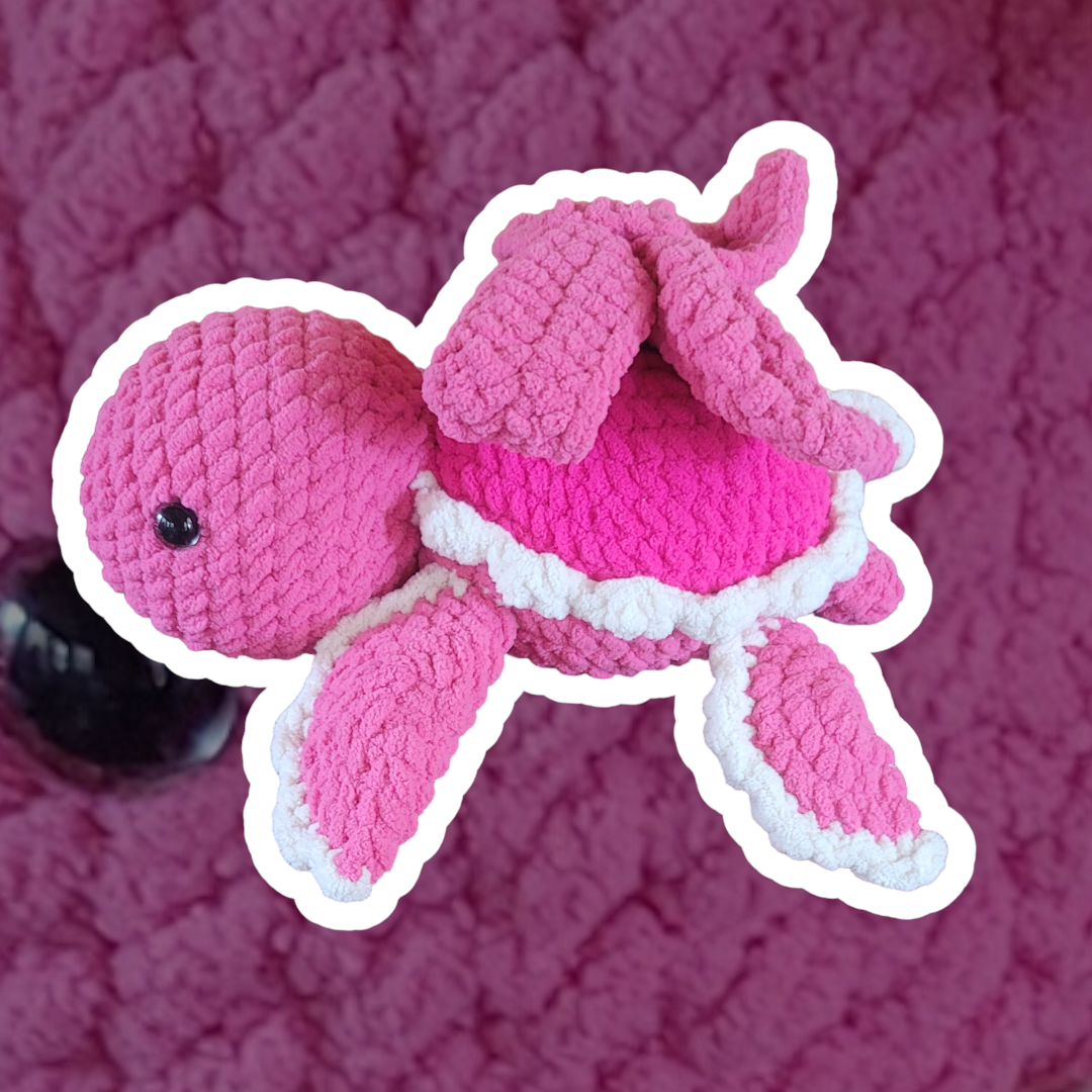 Turtleson Pink Pattern Pink Ribbon Turtle | Nyknaks By Nyk